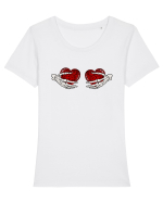 Two Hearts Tricou mânecă scurtă guler larg fitted Damă Expresser