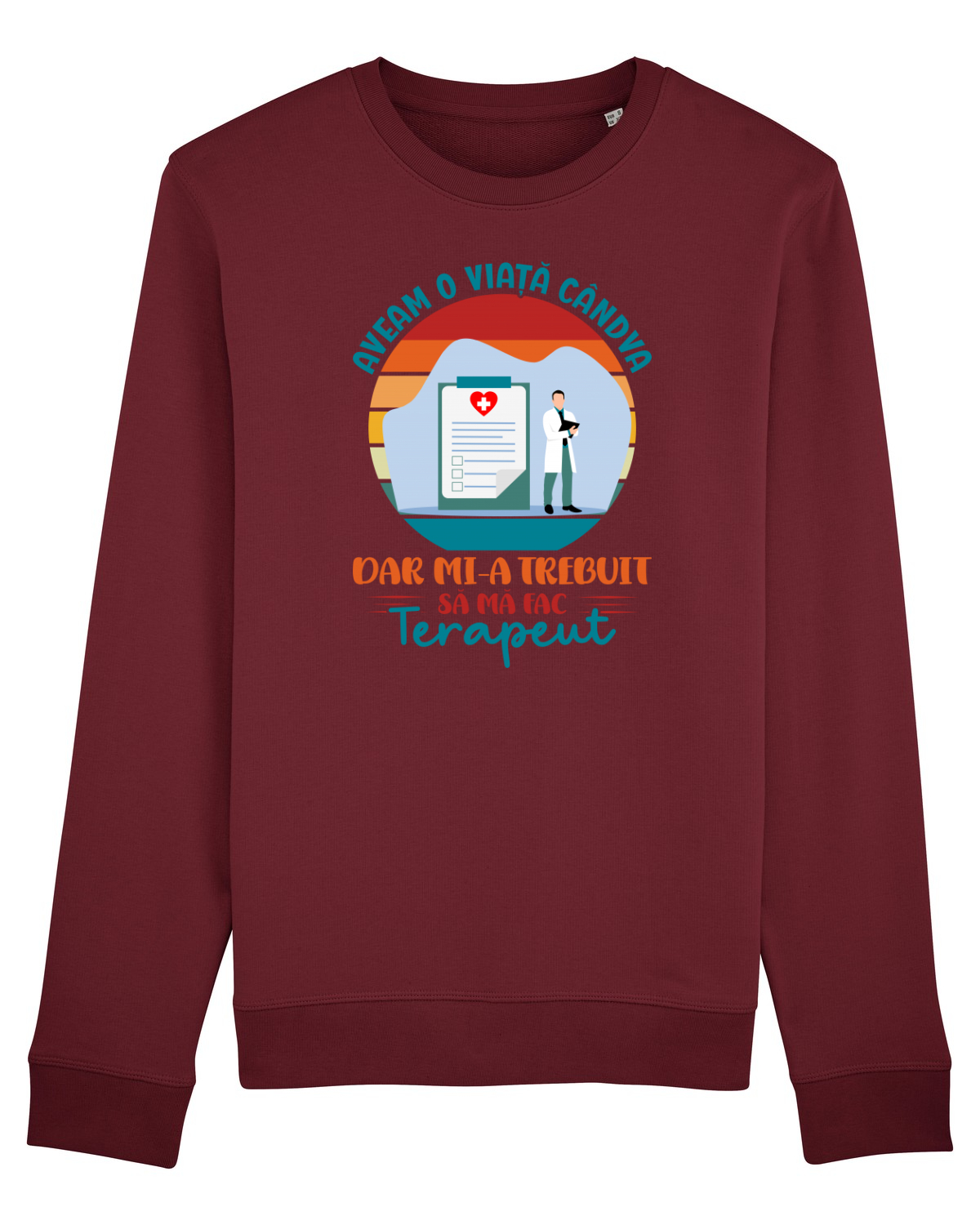 Bluză mânecă lungă Unisex Rise Burgundy