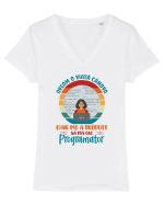 M-am făcut programator - ea Tricou mânecă scurtă guler V Damă Evoker