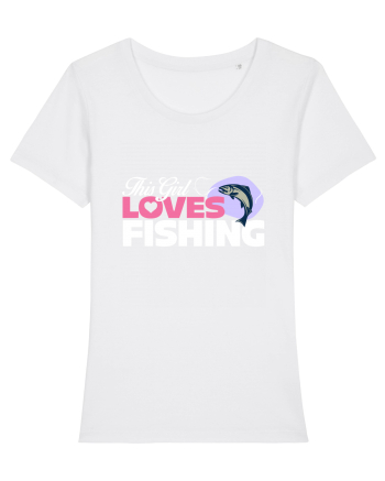 This girl loves fishing White
