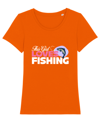 This girl loves fishing Bright Orange