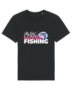 This girl loves fishing Tricou mânecă scurtă Unisex Rocker