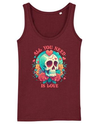 All You Need Is Love Valentine Skull Burgundy