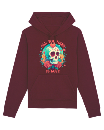 All You Need Is Love Valentine Skull Burgundy