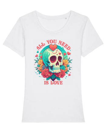 All You Need Is Love Valentine Skull White