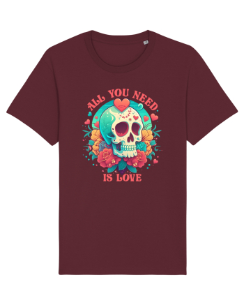 All You Need Is Love Valentine Skull Burgundy