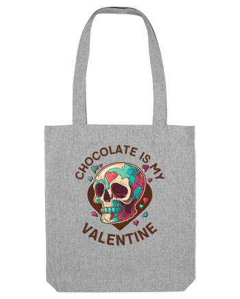 Chocolate Is My Valentine Skull Heather Grey