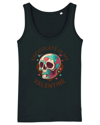 Chocolate Is My Valentine Skull Black