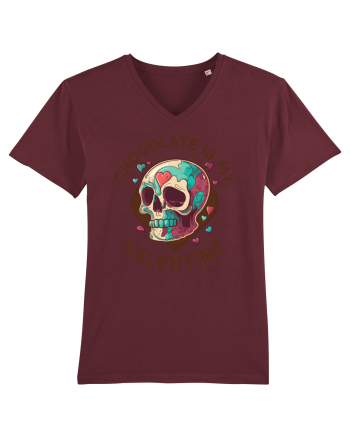 Chocolate Is My Valentine Skull Burgundy