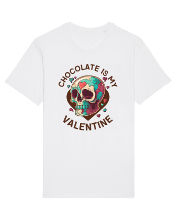 Chocolate Is My Valentine Skull White