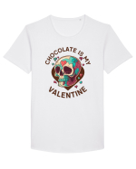 Chocolate Is My Valentine Skull Tricou mânecă scurtă guler larg Bărbat Skater