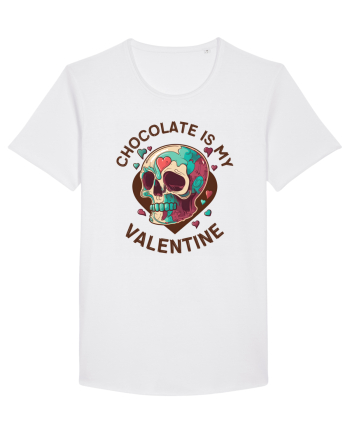 Chocolate Is My Valentine Skull White