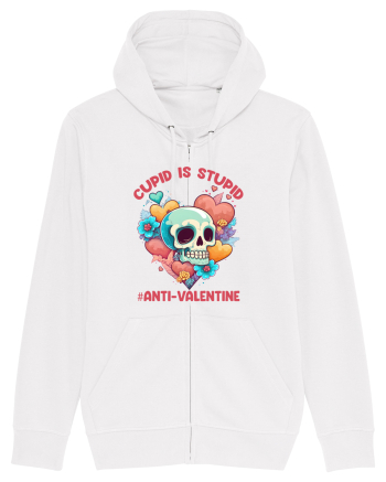 Cupid Is Stupid Anti Valentine Skull White