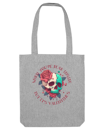 Dead Inside But It's Valentine Skull Heather Grey