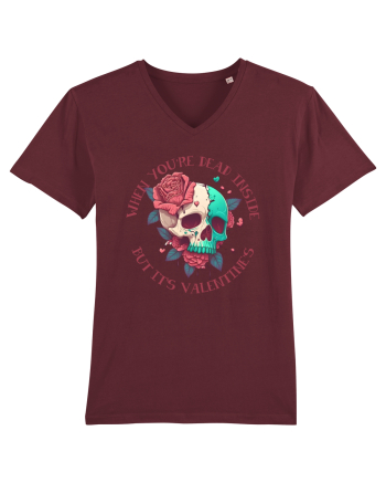 Dead Inside But It's Valentine Skull Burgundy