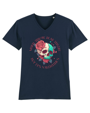 Dead Inside But It's Valentine Skull French Navy