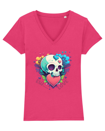 Ew Love Heart Valentine Skull Raspberry