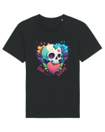 Ew Love Heart Valentine Skull Tricou mânecă scurtă Unisex Rocker