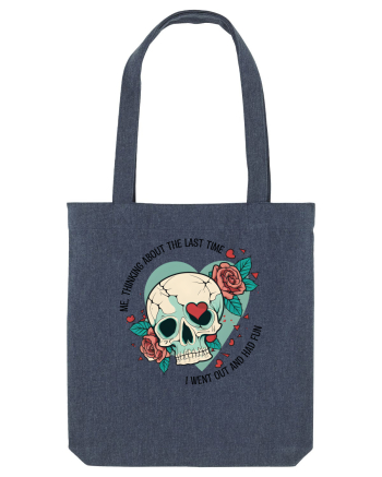 Funny Thinking Skeleton Valentine Skull Midnight Blue