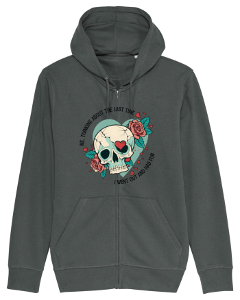 Funny Thinking Skeleton Valentine Skull Anthracite