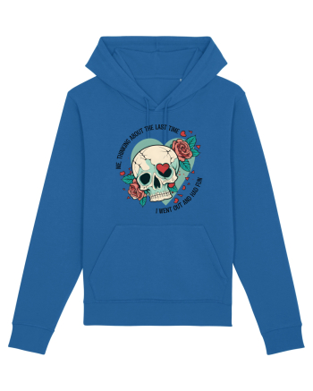 Funny Thinking Skeleton Valentine Skull Royal Blue