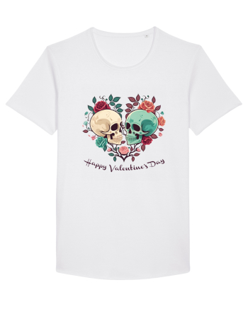 Heart Happy Valentine's Day Skull White