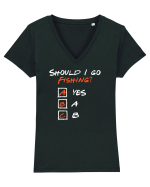 Should I go fishing? Tricou mânecă scurtă guler V Damă Evoker