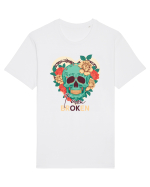 I am Broken Ok Skeleton Valentine Skull Tricou mânecă scurtă Unisex Rocker