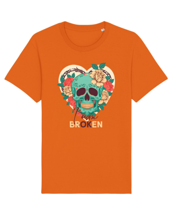 I am Broken Ok Skeleton Valentine Skull Bright Orange