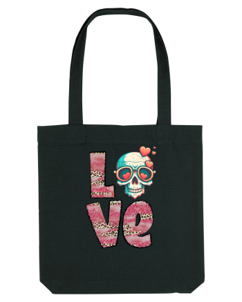 Love Heart Valentine Skull Black
