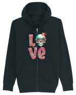 Love Heart Valentine Skull Hanorac cu fermoar Unisex Connector