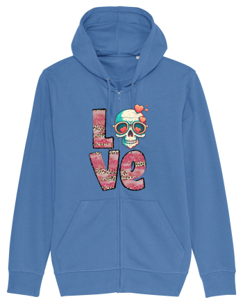 Love Heart Valentine Skull Bright Blue