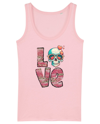 Love Heart Valentine Skull Cotton Pink