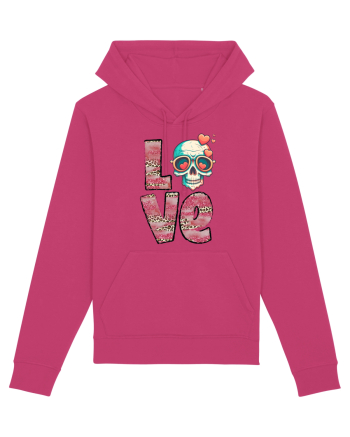 Love Heart Valentine Skull Raspberry