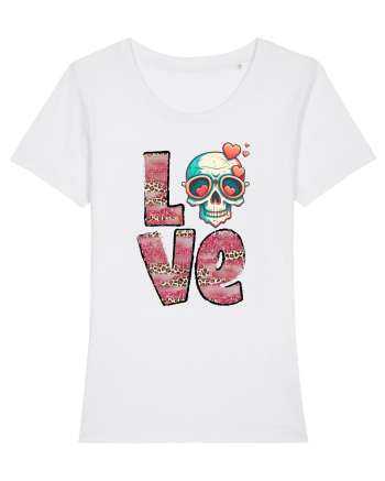 Love Heart Valentine Skull White