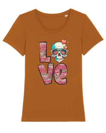 Love Heart Valentine Skull Roasted Orange