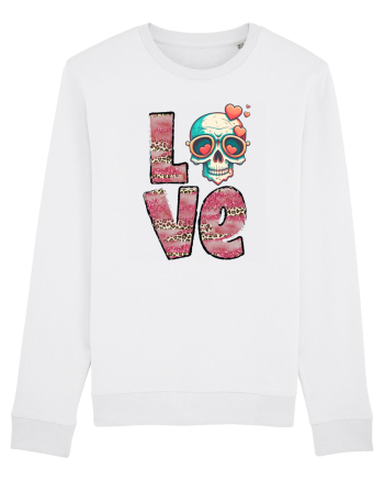 Love Heart Valentine Skull White