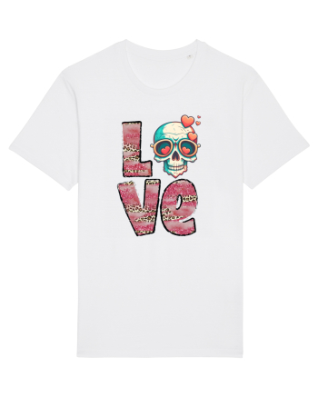 Love Heart Valentine Skull White