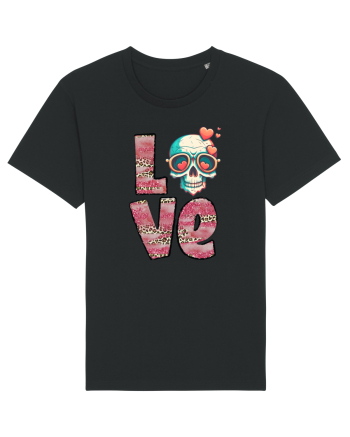 Love Heart Valentine Skull Black