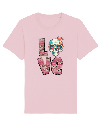 Love Heart Valentine Skull Cotton Pink