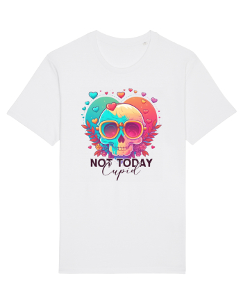 Not Today Cupid Anti Valentine Skull White