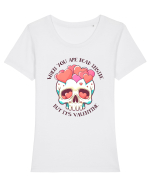 When You Are Dead Inside But It's Valentine Tricou mânecă scurtă guler larg fitted Damă Expresser