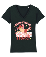 Cupid Find Me A Cowboy Tricou mânecă scurtă guler V Damă Evoker