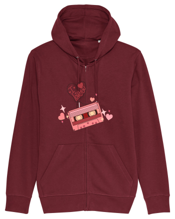 I Love You Retro Cassette Burgundy