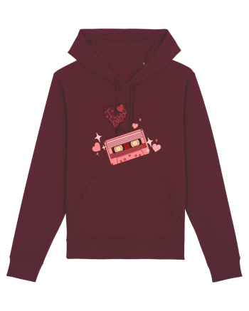 I Love You Retro Cassette Burgundy