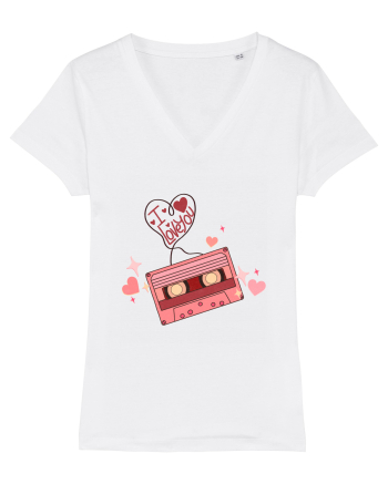 I Love You Retro Cassette White