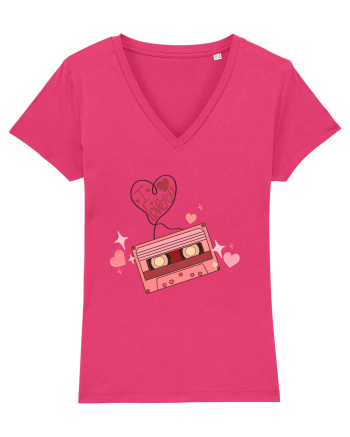 I Love You Retro Cassette Raspberry