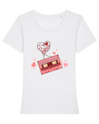 I Love You Retro Cassette White