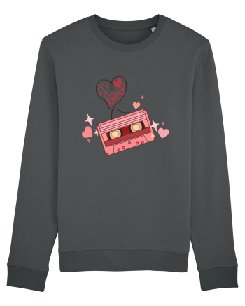 I Love You Retro Cassette Anthracite