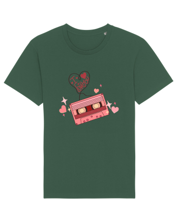 I Love You Retro Cassette Bottle Green